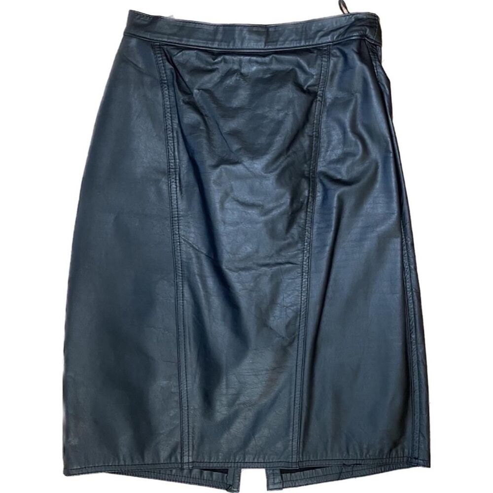 Winlit | Vintage Black Leather Skirt | Size 5/6
